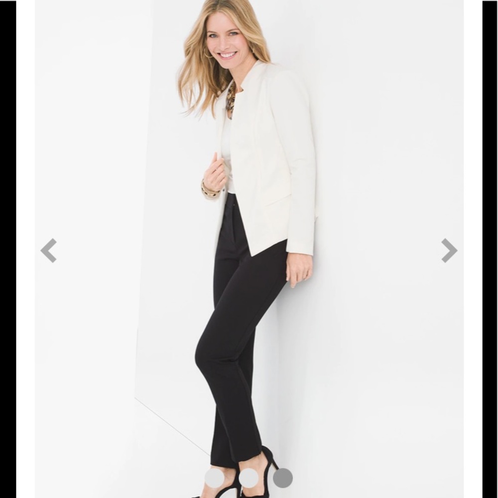 🎬CHICO’s🎬 Black Ponte Tapered Ankle Pants - Picture 3 of 12